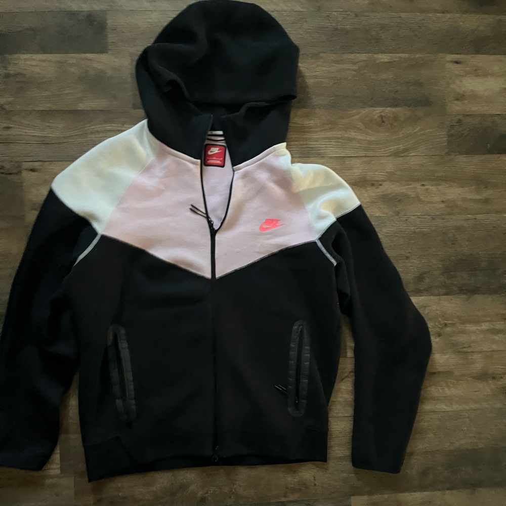 Nike Black and Pink Tri-Tone Hoodie